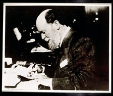 Carl Faberge, Russian jeweller and goldsmith, at work, 20th century. Creator: Unknown