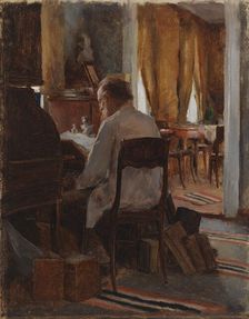 Carl Gustaf Swan at his Work Table, 1889. Creator: Eero Jarnefelt