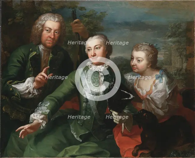 Carl Gustaf Tessin, Ulla Sparre af Sundby and Brita Stina Sparre, 1736. Creator: Martin van Meytens.