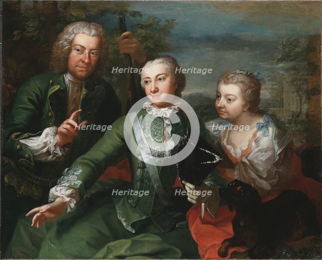 Carl Gustaf Tessin, Ulla Sparre af Sundby and Brita Stina Sparre, 1736. Creator: Martin van Meytens.