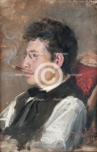 Carl Johansson (1863-1944), artist, painter, married to Märta Berglund, 1884. Creator: Karl Robert Lundberg.