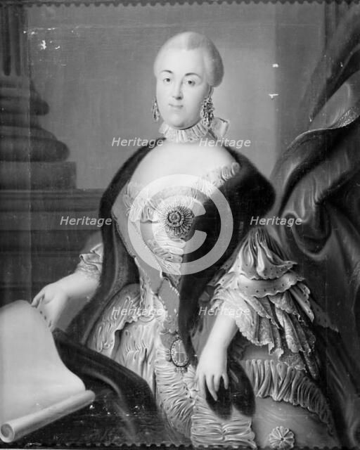Carl Peter Ulrick's wife, Sofia Augusta; Catherine II of Russia, 1761. Creator: Unknown.