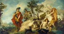 Carlo and Ubaldo Resisting the Enchantments of Armida's Nymphs, 1750/1755. Creators: Francesco Guardi, Antonio Guardi