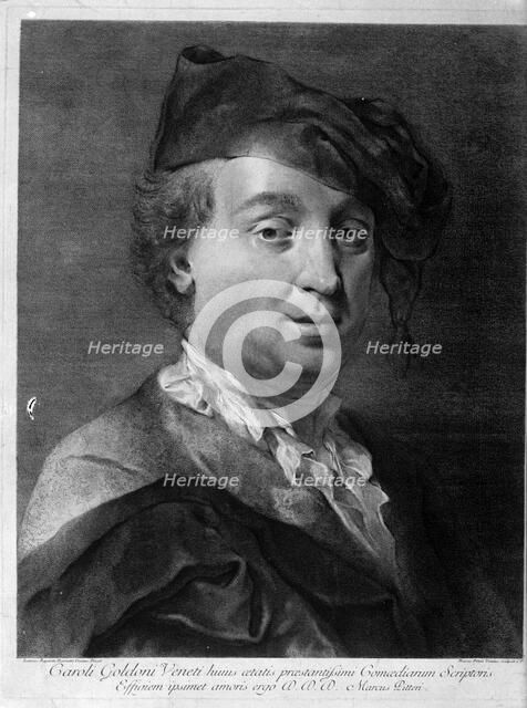 Carlo Goldoni (1707-1793), Mid of the 18th cen.. Artist: Piazzetta, Gian Battista (1683-1754)