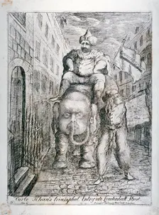 Carlo Khan's triumphal entry into Leadenhall Street 1783. Artist: James Sayers