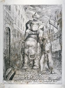 Carlo Khan's triumphal entry into Leadenhall Street 1783. Artist: James Sayers