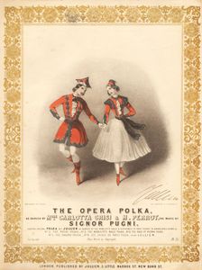 Carlotta Grisi (1819-1899) and Jules Perrot (1810-1892) in La Polka by Cesare Pugni , Between 1844 a
