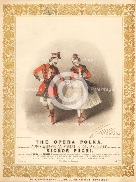 Carlotta Grisi (1819-1899) and Jules Perrot (1810-1892) in La Polka by Cesare Pugni , Between 1844 a