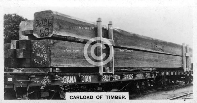 Carload of Douglas fir, Canada, c1920s. Artist: Unknown