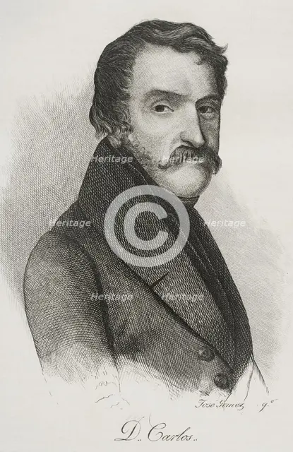 Carlos Maria Isidro de Borbon (1788-1855), Infante of Spain, son of king Charles IV, 1842.  Creator: Jose Gomez.