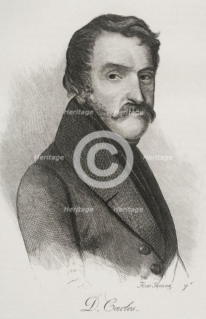 Carlos Maria Isidro de Borbon (1788-1855), Infante of Spain, son of king Charles IV, 1842.  Creator: Jose Gomez.