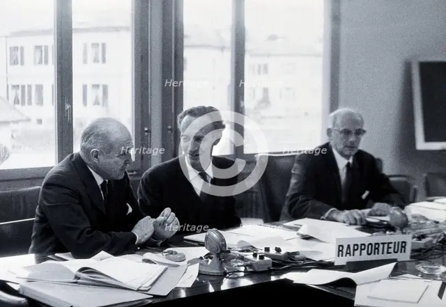 Carlos Alberto Alvarado, Leonard George Goodwin, and LH Schmidt, c1950. Creator: Unknown.