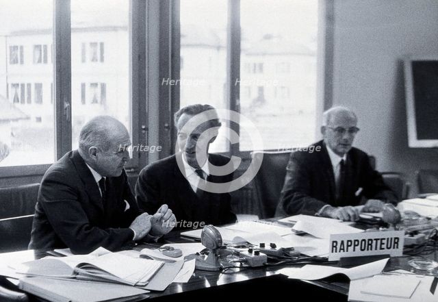 Carlos Alberto Alvarado, Leonard George Goodwin, and LH Schmidt, c1950. Creator: Unknown.