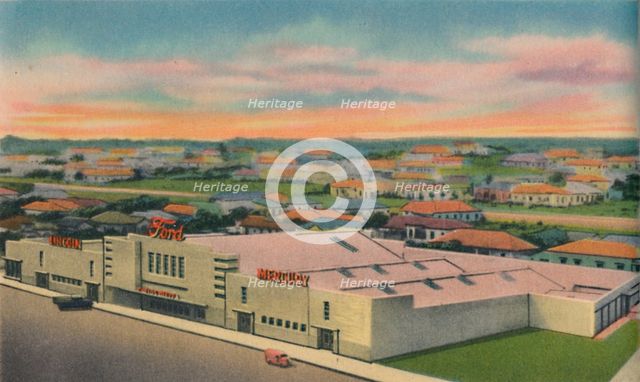'Carlos Dieppa Building, Ford, Mercury, Lincoln Service, Barranquilla', c1940s. Artist: Unknown.