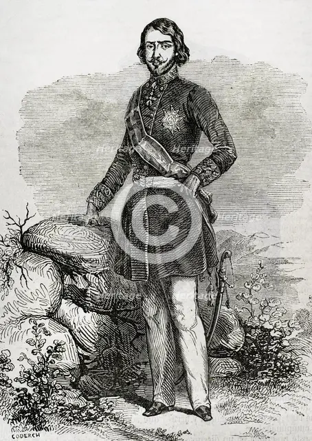 Carlos Luis of Bourbon and Braganza, (1818-1861), Count of Montemolin, 1853.   Creators: Eusebio Zarza, Coderch.