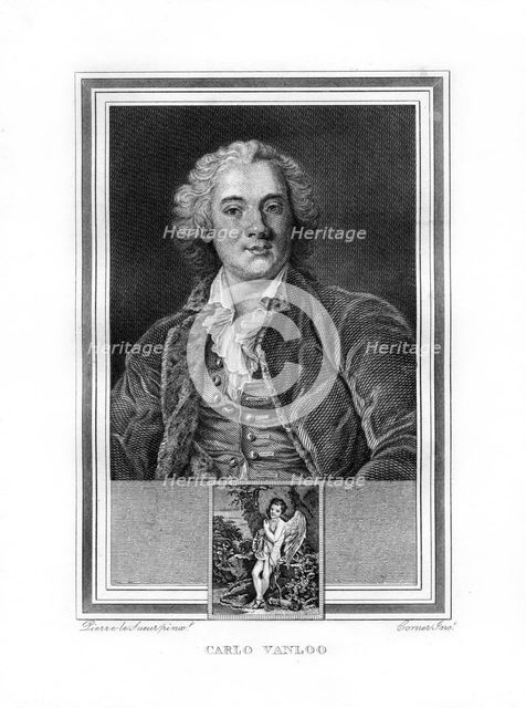Carle or Charles-Andre van Loo, French subject painter, (1825).Artist: John Corner