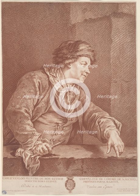 Carle Van Loo, c. 1760. Creator: Gilles Demarteau.