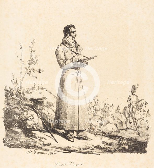 Carle Vernet, Full-Length, 1818. Creator: Emile Jean-Horace Vernet.