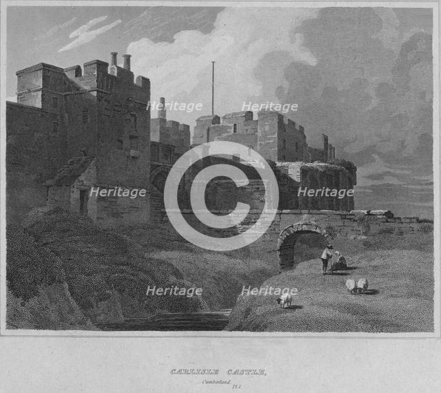'Carlisle Castle, Cumberland', 1814. Artist: John Greig.