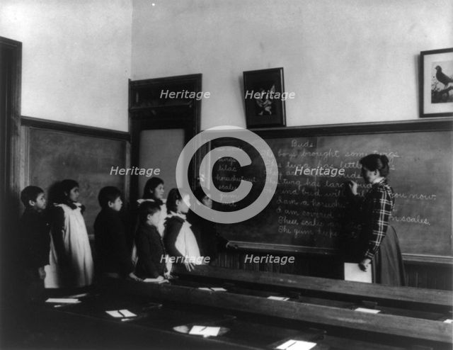 Carlisle Indian School, Carlisle, Pa. Classroom scene, 1901. Creator: Frances Benjamin Johnston.