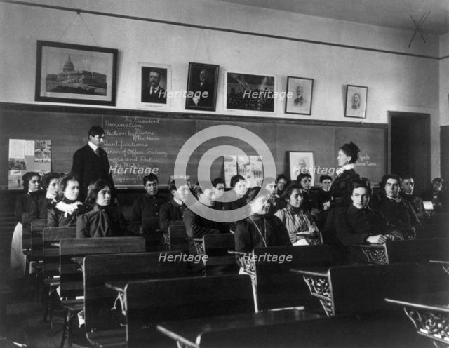 Carlisle Indian School, Carlisle, Pa. Class in Government, 1901. Creator: Frances Benjamin Johnston.
