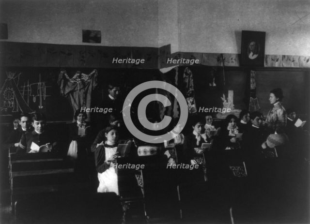 Carlisle Indian School, Carlisle, Pa. Class in session, 1901. Creator: Frances Benjamin Johnston.