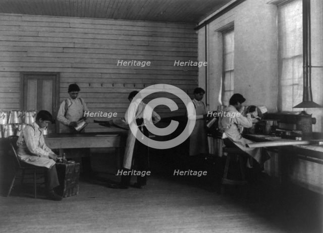 Carlisle Indian School, Carlisle, Pa. Metal shop, 1901. Creator: Frances Benjamin Johnston.