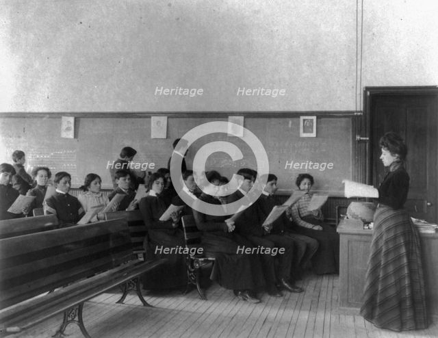 Carlisle Indian School, Carlisle, Pa. Music class, 1901. Creator: Frances Benjamin Johnston.