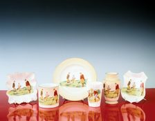 Carlton Ware ceramics with golfing theme, 1920s. Creator: Unknown
