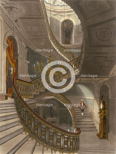 Carlton House grand staircase, Westminster, London. Creator: Unknown.
