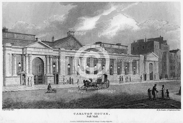 Carlton House, Pall Mall, Westminster, London, 1810.Artist: J Pye