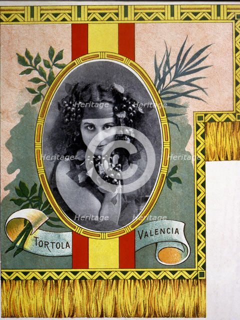 Carmen Tortola Valencia (1882-1955), Andalusian dancer, advertising lithographic proof, 1910s.