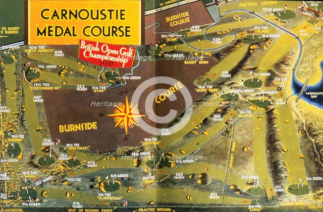 Carnoustie Medal Course, from the Carnoustie Supplement, Scottish, 1937. Creator: Unknown.