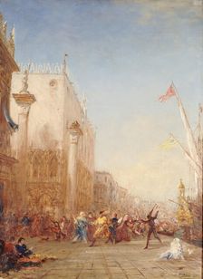 Carnaval à Venise, quai des Esclavons. Creator: Felix Francois Georges Philibert Ziem