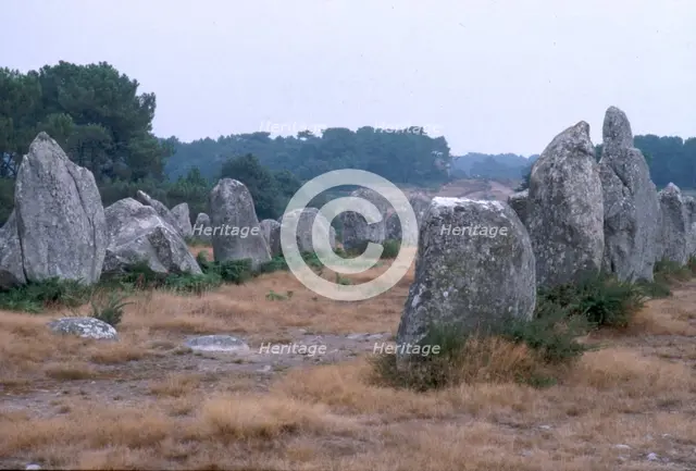 Carnac Alignments, Brittany, France, c20th century. Artist: CM Dixon.