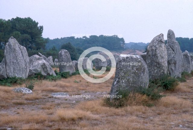 Carnac Alignments, Brittany, France, c20th century. Artist: CM Dixon.