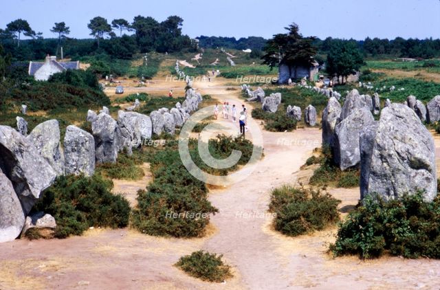 Carnac, Brittany Alignments at Kermario,  Neolithic, 4500-2000 BC, (c20th century) Artist: CM Dixon.