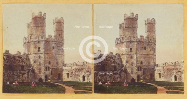 Carnarvon Castle, Eagle Tower, from the Interior of the Castle., about 1865. Creator: Unknown.