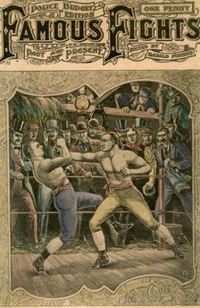 Carney banged the right on his jaw with all his force 1880s (late 19th or early 20th century)