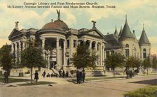 Carnegie Library and First Presbyterian Church, Houston, Texas, USA, 1911