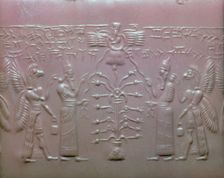 Carnelian cylinder seal of Mushezib-Ninurta, Neo-Assyrian, from northern Iraq, 9th century BC