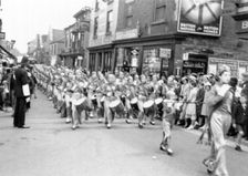 Carnival band on parade at Hucknall's first Carnival, Nottinghamshire, 1934. Creator: Unknown
