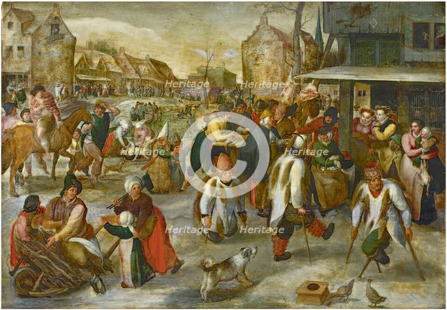 Carnival in a Village with Beggars Dancing, 1595. Creator: Marten van Cleve.