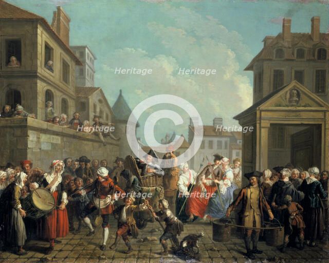 'Carnival in the Streets of Paris', 1757.  Artist: Etienne Jeaurat