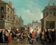 Carnival in the Streets of Paris 1757. Artist: Etienne Jeaurat