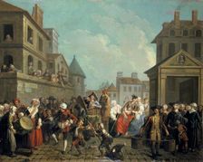 Carnival in the Streets of Paris 1757. Artist: Etienne Jeaurat