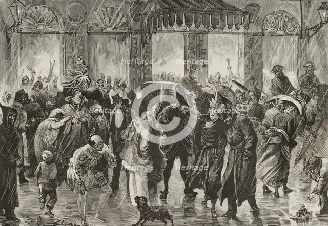 Carnival: leaving a masquerade ball, 1878. Creator: Tomás Carlos Capuz.