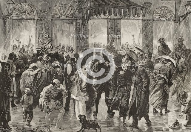 Carnival: leaving a masquerade ball, 1878. Creator: Tomás Carlos Capuz.