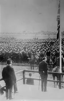Carson addressing Ulster Army, 1914. Creator: Bain News Service