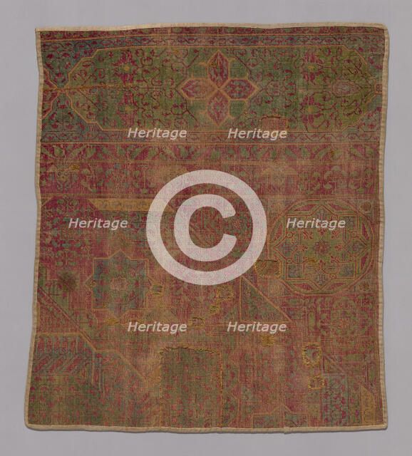 Carpet Fragment, Egypt, Mamluk period (1250-1517), late 15th/early 16th century. Creator: Unknown.